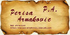 Periša Armaković vizit kartica